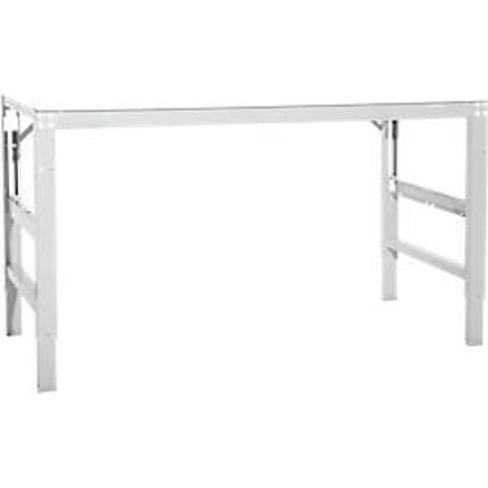 Werktafel Ergo, elektro-hydrauliek, blad melamine, 2000 x 800 mm, lichtgrijs