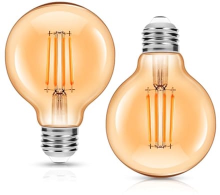 Vintage Edison-lamp G80 E27 LED 4W Warmwit 500lm Amberglas