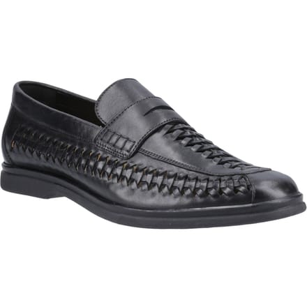 Hush Puppies Bowie Leren Heren Zwarte Instappers