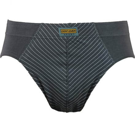 Heren sport slip streep - Betaalbare heren onderbroek - Elastisch katoen - Grijs / M