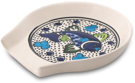Dishes & Deco Lepelhouder - Poisson (Vis) - Handbeschilderd Keramiek - 12,5 x 12 cm