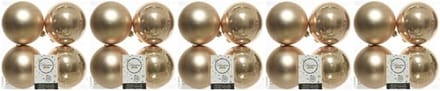 Decoris Kerstballen - 20x st - donker parel/champagne - D10 cm - kunststof - kerstversiering