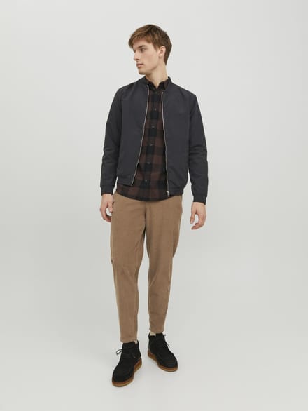 Jack & Jones - Heren Jas zomer Roy Bomber Jacket - Zwart - Maat S
