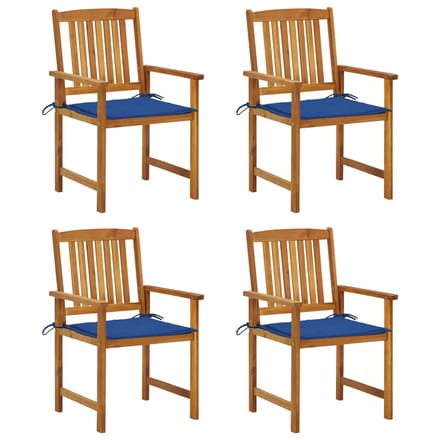 vidaXL - Tuinstoelen - 4 - st - met - kussens - massief - acaciahout