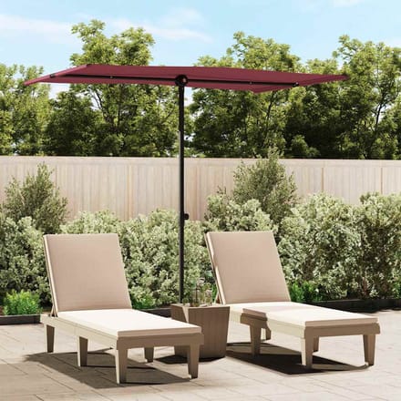 vidaXL - Parasol - met - aluminium - paal - 2x1,5 - m - bordeauxrood