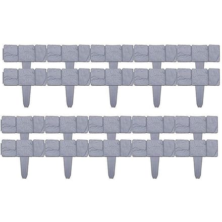 Bordure de Clôture de Jardin Plastique Effet Pierre Massif Parterre Gazon Plante Panneaux Décoratifs Bordure 10PCS