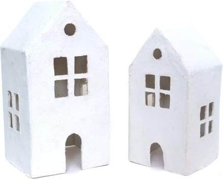 Only Naturel Huis papier MACHÉ SET VAN 2 Wit