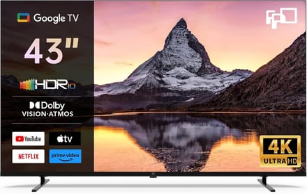 Smart TV 43 inch 4K UHD televisie Google TV met HDR10 Dolby Audio Bluetooth HDMI 60Hz