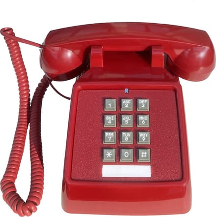 Retro Vaste Telefoon - Druktoets - Mechanische Rinkelbel - Rood CT8020R