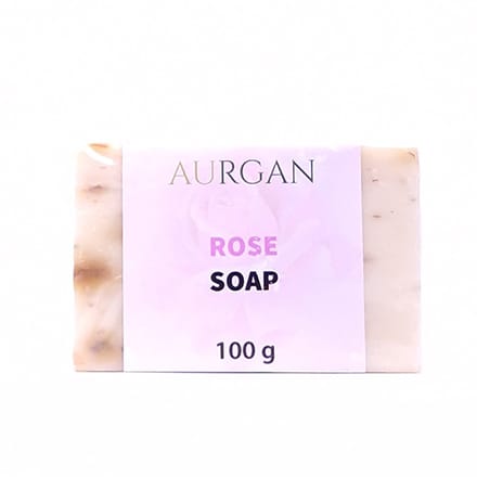Aurgan Rose Soap – rozenzeep - 100 gram - Lichaamszee - zachte zeep - rose zeepblok