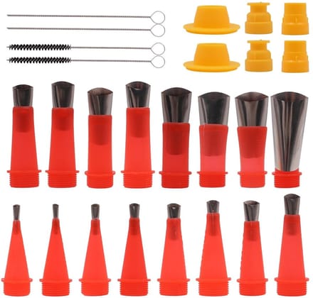 Dailygoody - 26Pcs Rvs Breeuwen Nozzle Set - Herbruikbare Afdichting