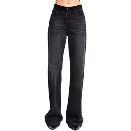 It's Basic - Wide Mid Rise Jeans - Slate
