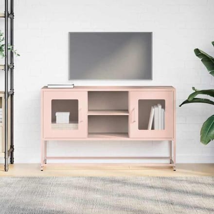 vidaXL - Tv-meubel - 100,5x39x60,5 - cm - staal - roze