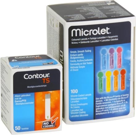 Contour TS bloedglucosestrips (50) + Microlet lancetten (100)