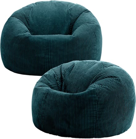 icon - Kingston Zitzak Fauteuil - Set van 2 - Ribfluweel - Blauwgroen