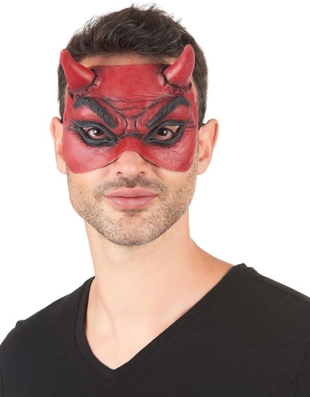 Vegaoo - Latex duivel oogmasker voor volwassenen