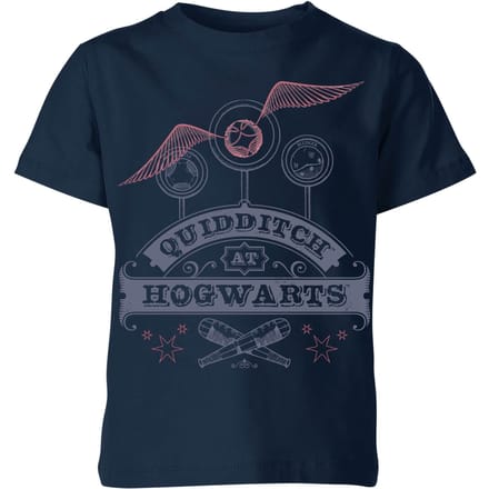 Harry Potter Quidditch At Hogwarts Kids' T-Shirt - Navy - 122/128 (7-8 jaar)
