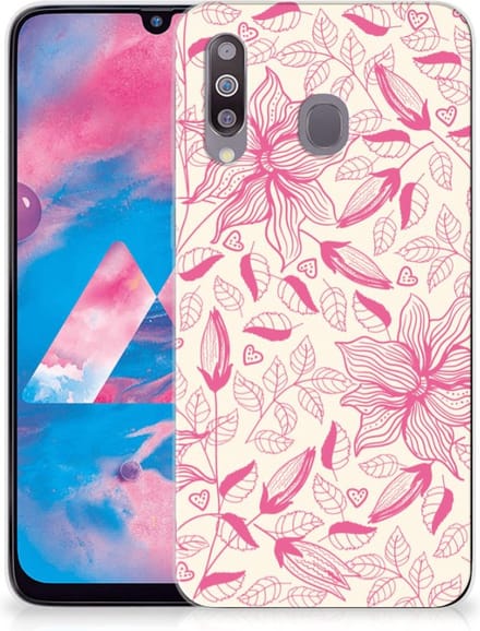 Samsung Galaxy M30 TPU Case Pink Flowers