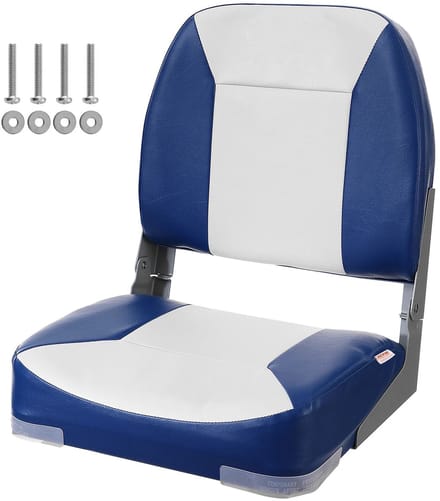DIMICO - Bootstoel - Opvouwbaar - Waterdicht - PVC - Visstoel - Lage Rugleuning - Kapiteinsstoel - Blauw - Boot Accessoire