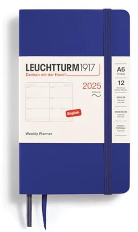 Weekkalender 2025 Pocket A6 Softcover 12-Manden Planner Gelinieerd
