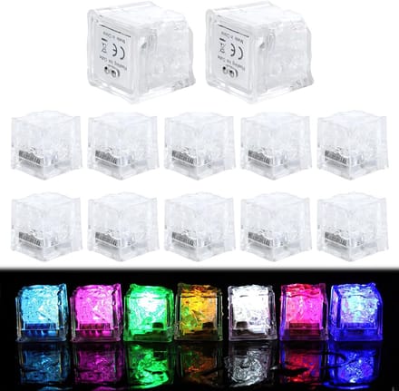 Dailygoods - Set van 12 LED IJsblokjes voor Drankjes