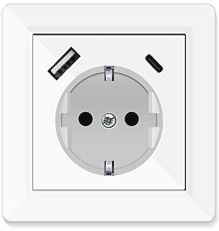 Stopcontact met USB en Type C - Dubbele Inbouwdoos voor Smartphone en Tablet