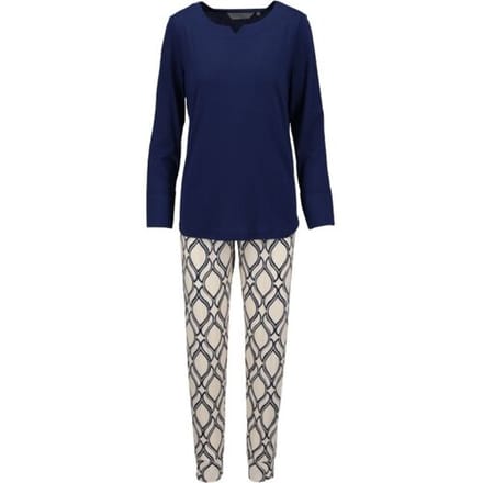 Katoenen dames pyjama nachtblauw Ringella - Blauw - Maat - 48