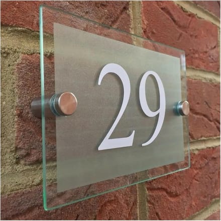 Huisnummer Plaque - Deurnaam Bord - Huis Identificatie - Acryl Glas Effect - 10x14 cm - Wit