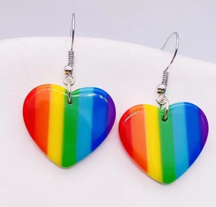 Regenboog oorbellen hart
