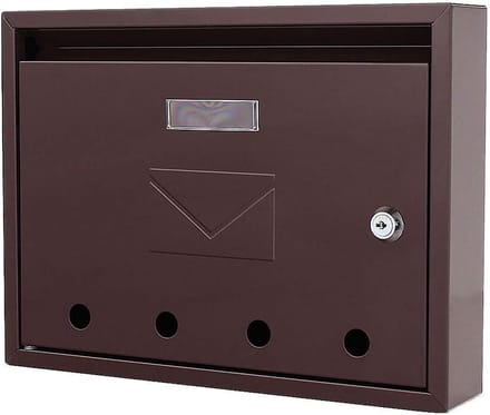 Imola Steel Front Loader Letter Box - Brown 4566 met beveiligingsslot