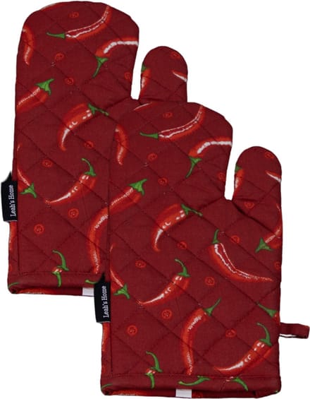 Ovenwanten - 2 Stuks - Comfort Grip - Machine wasbaar - Cadeau voor haar - Hete peper