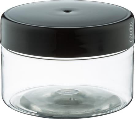 Lege plastic potje 200 ml PET transparant - met zwart deksel - set van 10 stuks - navulbaar - Leeg