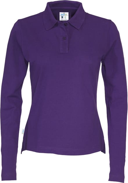 Cottover POLO PIQUE LONG SLEEVE LADY - GOTS GECERTIFICEERD 141017 - Paars - S