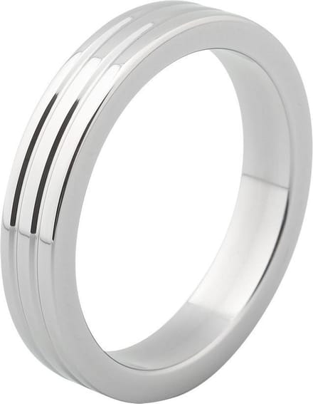 Banoch - Cockring flat ribbed metal - ∅ 45 - 10 mm breed - 5 mm dik - metaal | penisring