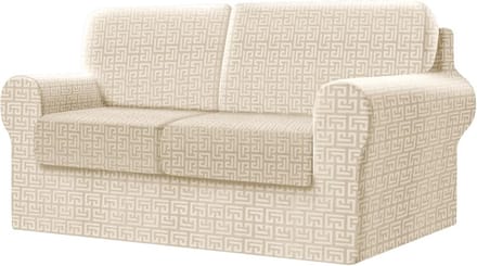Elastische Sofahoes Beige Fluweel met Losse Kussen- en Rugleuninghoezen