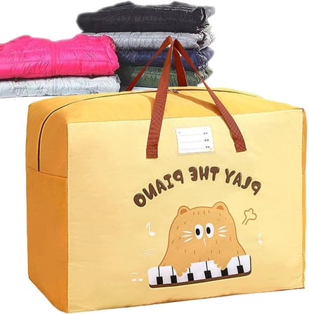 Dekbed Opbergzak - Kleding Organizer - Efficiënte Opslag - Ruimtebesparend en Opvouwbaar - Grote Capaciteit - Geel
