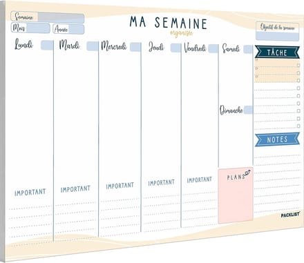 Wekelijkse Planplanner A4 Onedateerd 52 Pagina's Frans Ontwerp