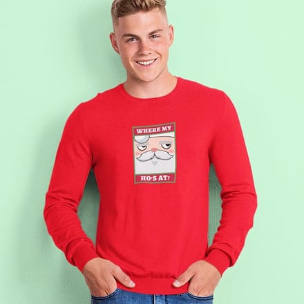 Foute Kersttrui Rood - Where My Ho’s At - Maat M - Kerstkleding voor dames & heren