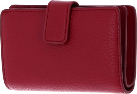 COCCINELLE Leren Portemonnee Metallic Soft Mini Wallet Grained Leather Sangria (rood)paars