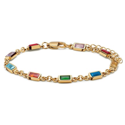 Prism | Vergulde armband met veelkleurige stenen van kristalglas