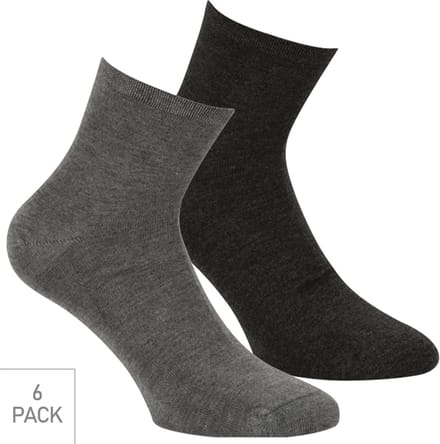 Boru Bamboo - 6-Pack - Quarter Sokken - Bamboe - Naadloos - Heren / Dames - grijs - 36-40 - 2302