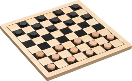 Engelse/Amerikaanse damset 26 cm met speelbord en 24 damstenen