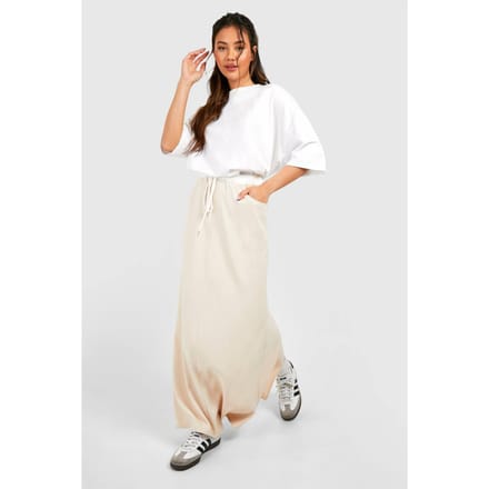 boohoo Dames Maxirok met taillebanddetails | Steen | Maat: 36