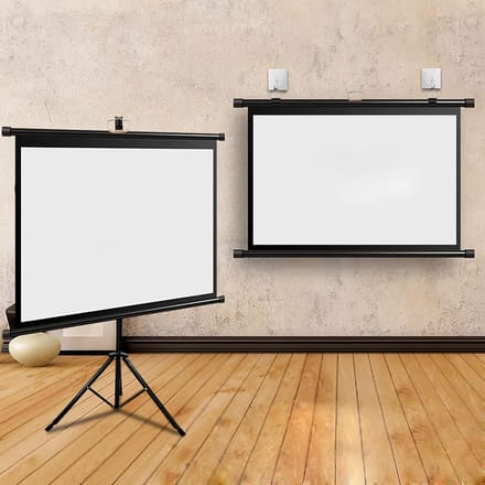 Projectiescherm Statief - Mobiel Scherm - Thuisbioscoop Presentaties - 178 Graden Kijkhoek - 60-120 Inch - Wit