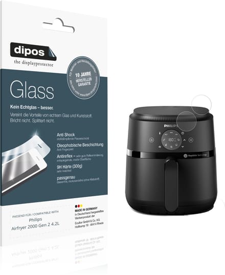 dipos – 2x Matte Pantserfolie geschikt voor Philips Airfryer 2000 Gen 2 4.2L | 9H Screenprotector