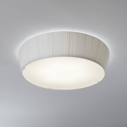 Bover LED plafondlamp Plafonet, Ø 60 cm, wit, aluminium/stof