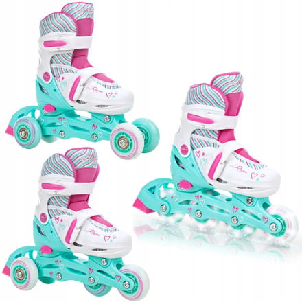 Jumprollers RAVEN Loret Mint 3-in-1, maat 27-30, LED-wielen