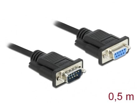 Delock HDD Aansluitkabel [1x D-sub stekker 9-polig - 1x D-sub stekker 9-polig] 0.5 m Zwart