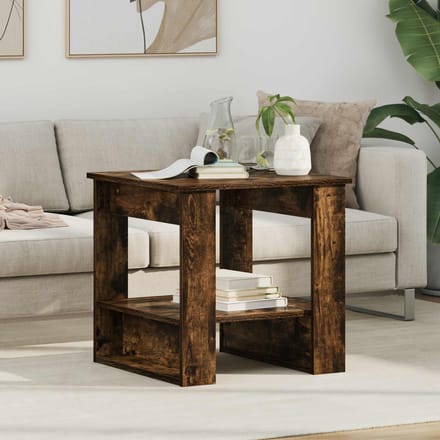 vidaXL - Salontafel - Gerookt - eiken - 51 - x - 50 - x - 50 - cm - Bewerkt - hout