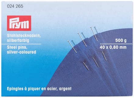 PRYM Spelden staal 0,80 x 40 mm zilverkleurig 024265 - Spelden - Prym